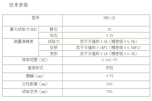 PWS-25電液伺服動靜萬能試驗機